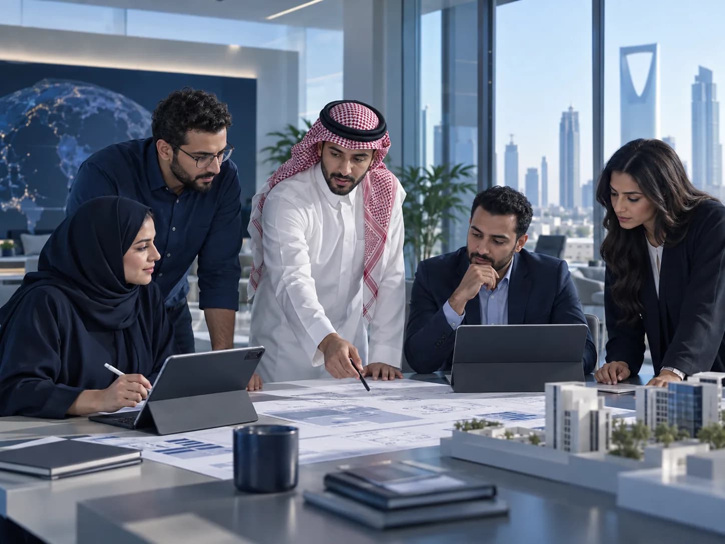 مستشارون ومتخصصون تقنيون إقليميون يصممون حلًا لتحول المؤسسات